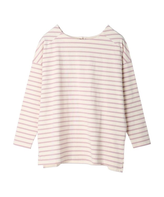 earth music&ecology バック釦ボーダーチュニック Pink