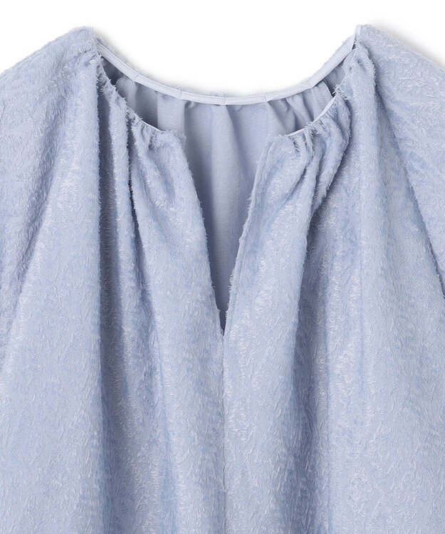 BEIGE， 【洗える】CROISETTE / ジャカードブラウス Sax