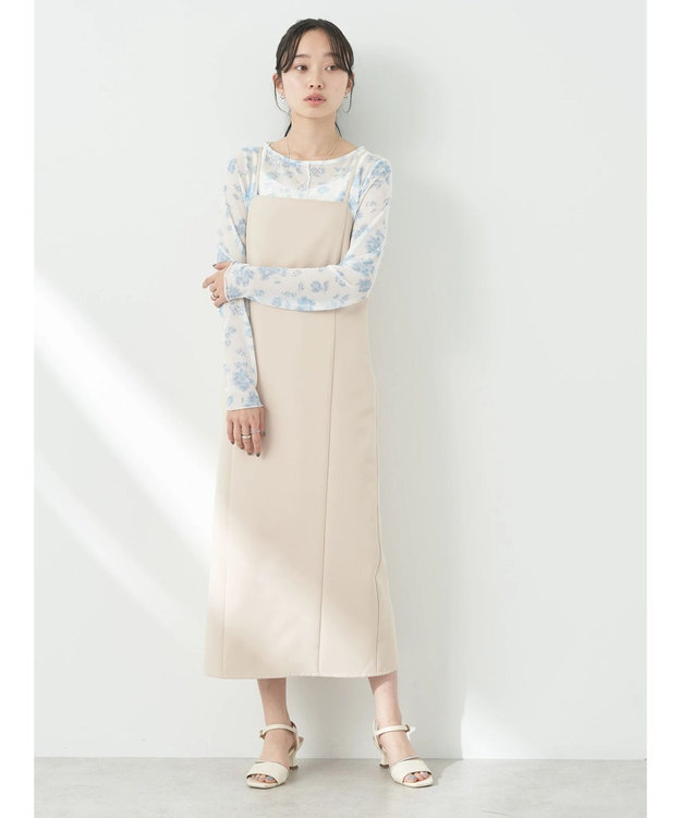 earth music&ecology バックスリットＩラインキャミワンピース Light Beige