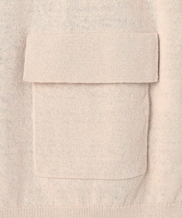 J.PRESS LADIES L LINEN COTTON BLEND ニット ブルゾン ベージュ系