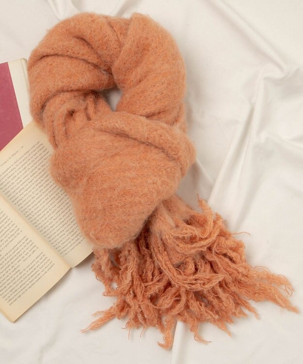 WEGO ブークレニットロングマフラー オレンジ