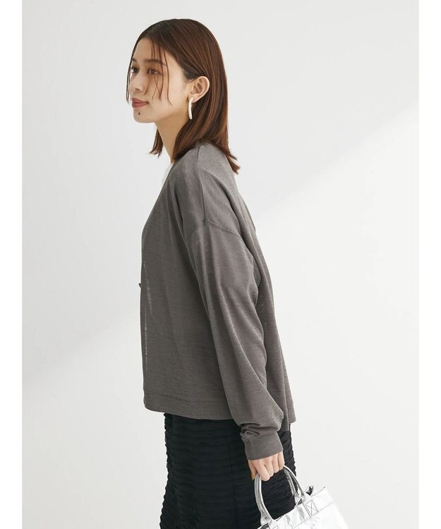 Green Parks Ｖネックシアーカットカーディガン Gray