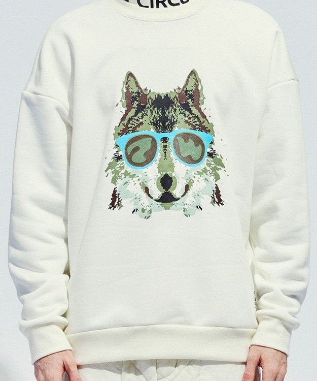 PW CIRCULUS 【MEN】ウルフモチーフスエット ホワイト系