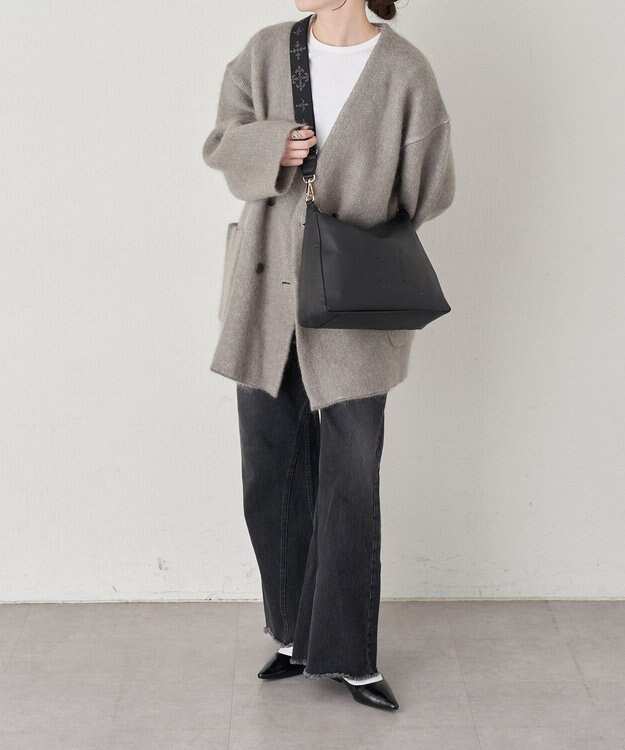 russet エンボスモノグラム2WAYショルダーバッグ(CE-1692) Black