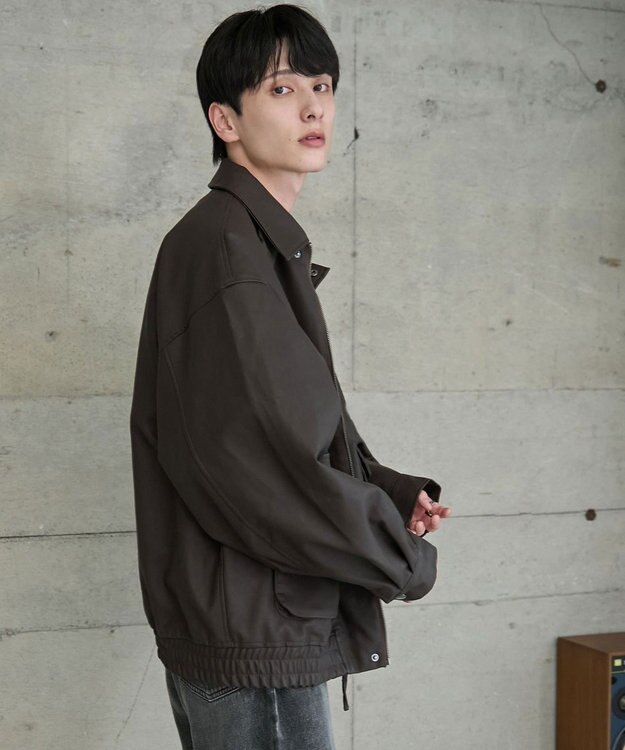 WEGO 【ユニセックス着用ITEM】エコレザー2WAYフライトジャケット ブラウン