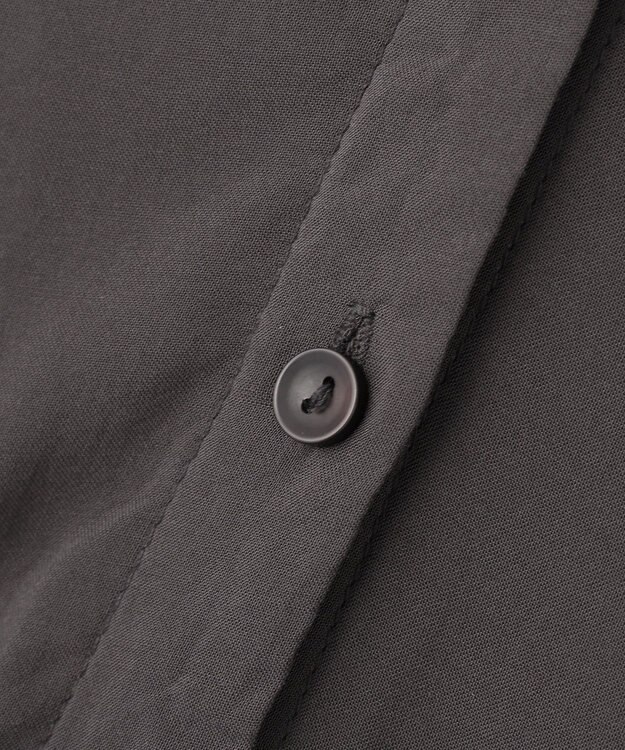 Green Parks スキッパーギャザーワンピース Charcoal Gray