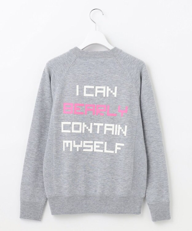 PW CIRCULUS 【WOMEN】【洗える】ベアスタンドモチーフ ラグランスリーブ クルーネック ニット ライトグレー系