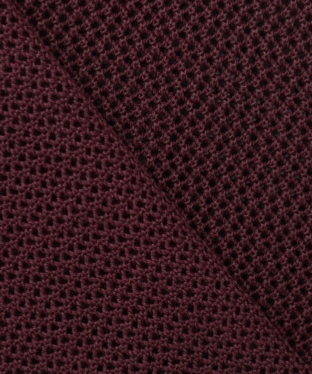 UNFILO L メッシュ ハーフスリーブ プルオーバー ボルドー