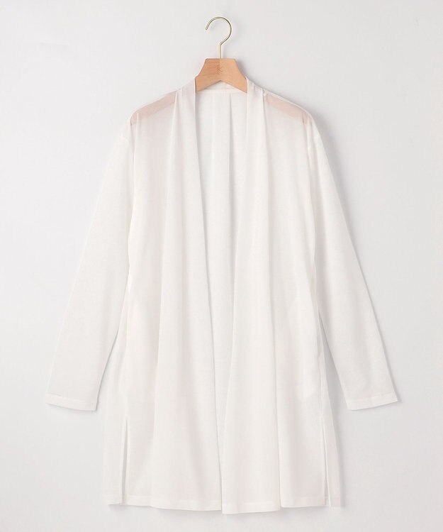 組曲 【WEB限定】シアーツイルジャージー ロングカーディガン アイボリー系