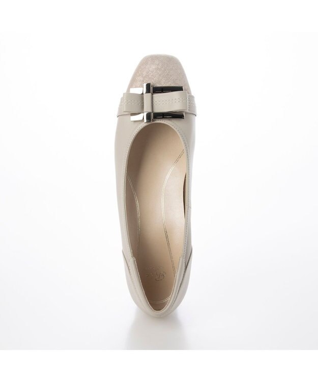 Riz raffinee 【3E】バックルリボンモチーフパンプス ライトグレービ―