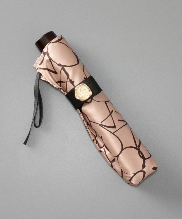 AURORA Beaurance（ビューランス）モノグラムプリント雨傘（折り畳みミニ傘） ベージュ