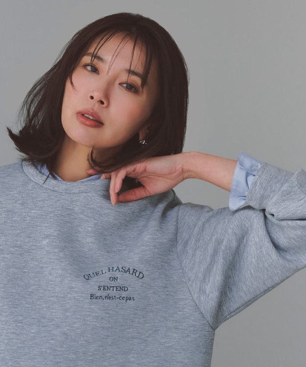 UNFILO BEAUTY FORM JERSEY 刺繍ロゴ プルオーバー TOPグレー