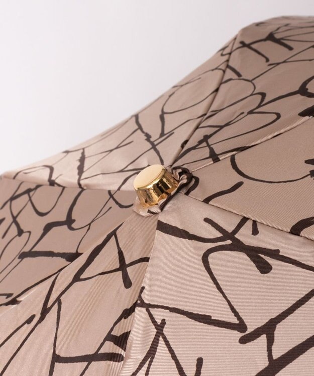 AURORA Beaurance（ビューランス）モノグラムプリント雨傘（折り畳みミニ傘） ベージュ