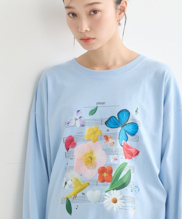 earth music&ecology いいこと奏でるグラフィックＴシャツ Blue