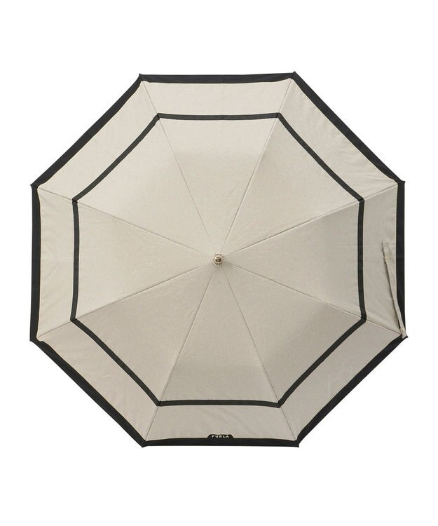 MOONBAT FURLA 晴雨兼用日傘 折りたたみ傘 シャンブレー切継 ／遮光 遮熱 UV ブラック