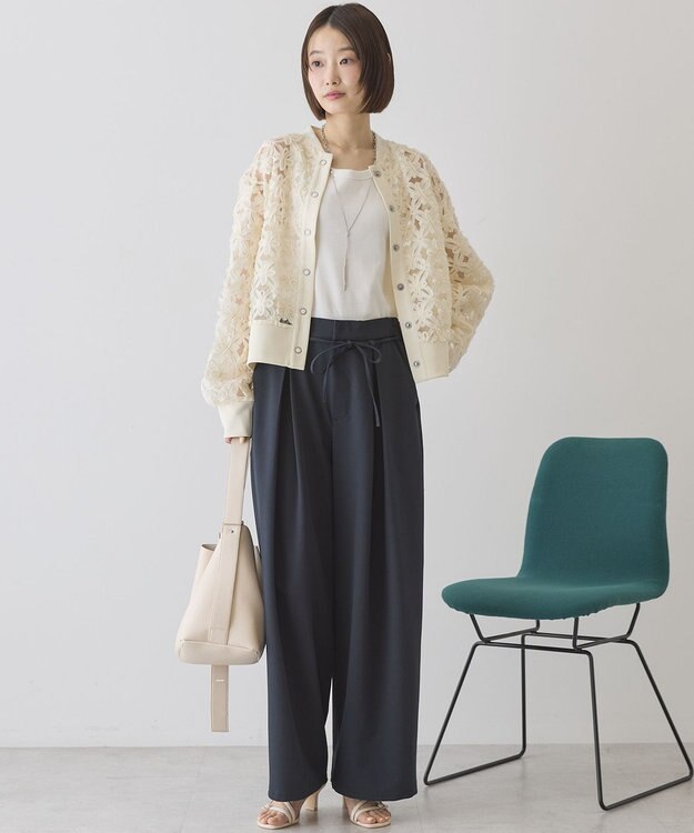 AMERICAN HOLIC アートレースカーディガン Light Yellow