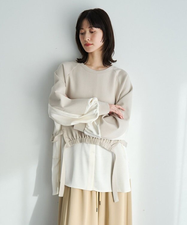 YECCA VECCA シャツレイヤードデザインプルオーバー Light Beige
