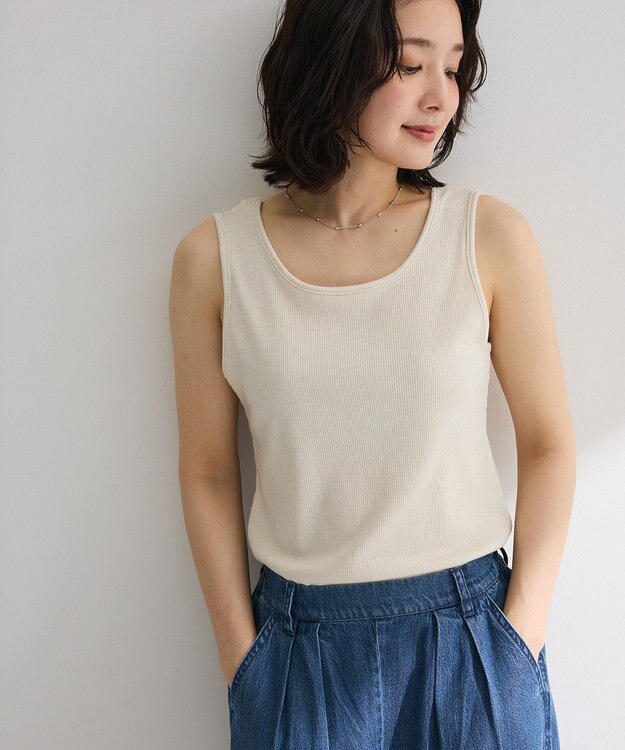 Green Parks ２ＷＡＹネックラメタンクトップ White