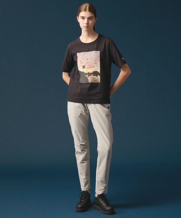 JOSEPH ABBOUD MOUNTAIN 【秋カラー/JAPANファブリック/吸水速乾】プレーティング天竺  アウトドアフォト Tシャツ ブラック系