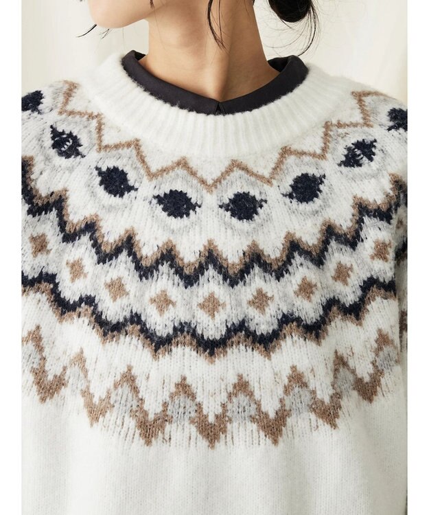 CRAFT STANDARD BOUTIQUE 求心柄ニットプルオーバー Ivory