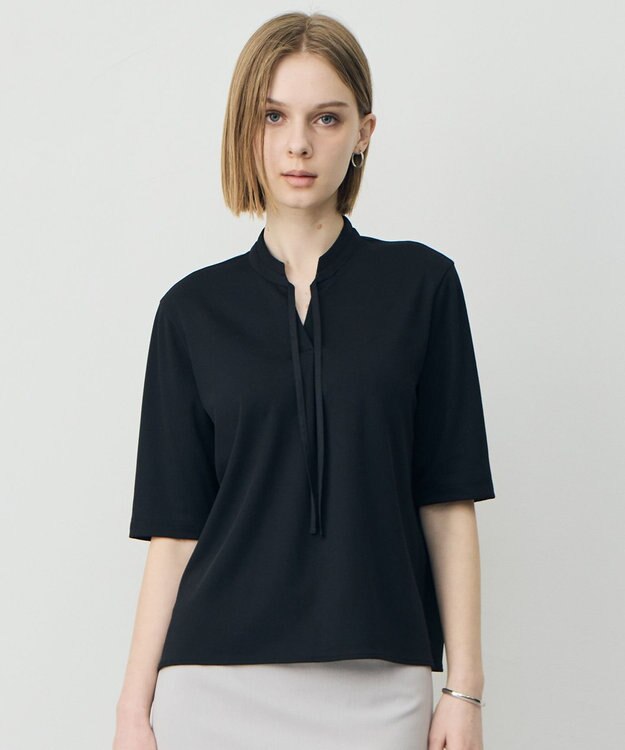 ICB 【先行予約】 スパンプラチナムジョーゼット ナロータイカットソー ブラック