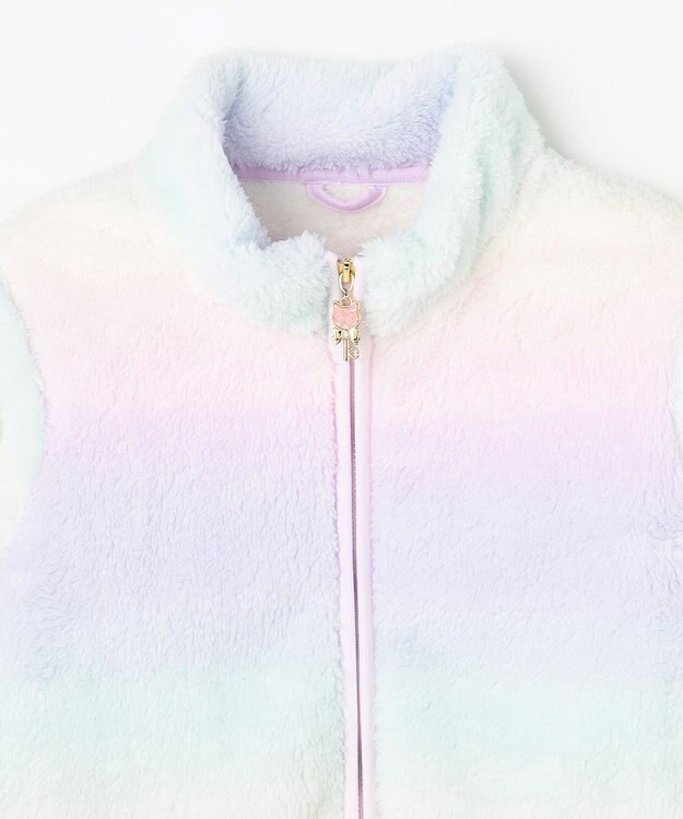 ANY KIDS 【ドッキング可能】ネコボアブルゾン ラベンダー×レインボー