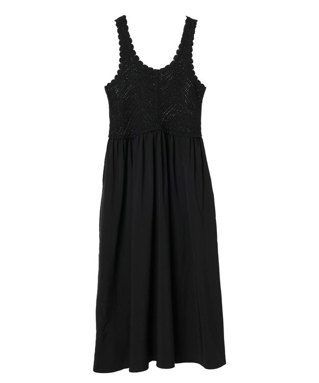 Green Parks ・ＳＵＧＡＲ　ＳＰＯＯＮ　クロシェキリカエワンピース Black