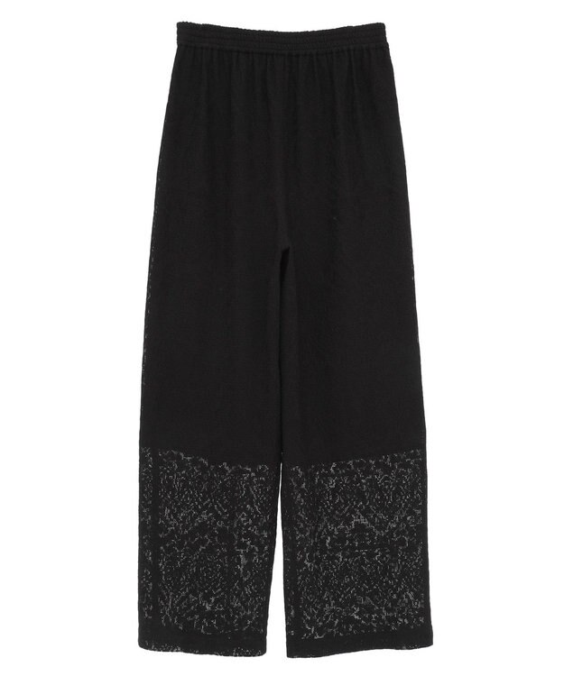 earth music&ecology レースイージーパンツ Black