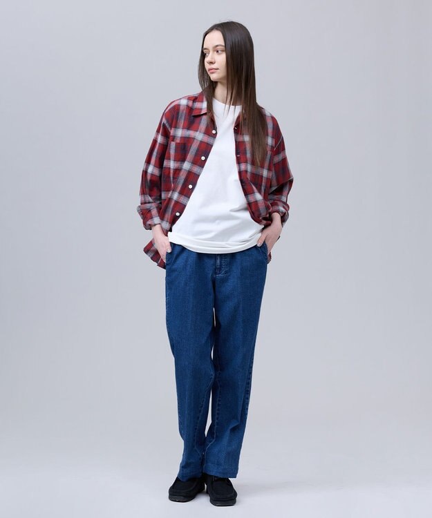 J.PRESS MEN 【J.PRESS ORIGINALS】【UNISEX】Indian Madras Open Shirts / Baggy-Fit レッド系4