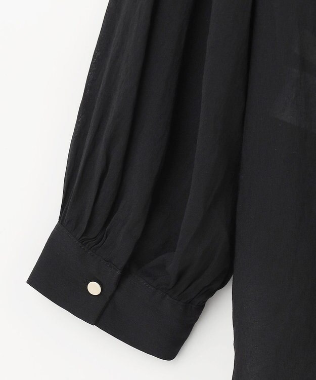 ANY SIS 【洗える】シャーリングシアー ブラウス ブラック