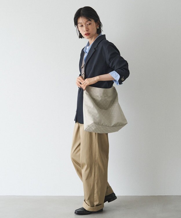 russet ナイロンジャガード2WAYショルダーバッグ(CE-1622) Ecru