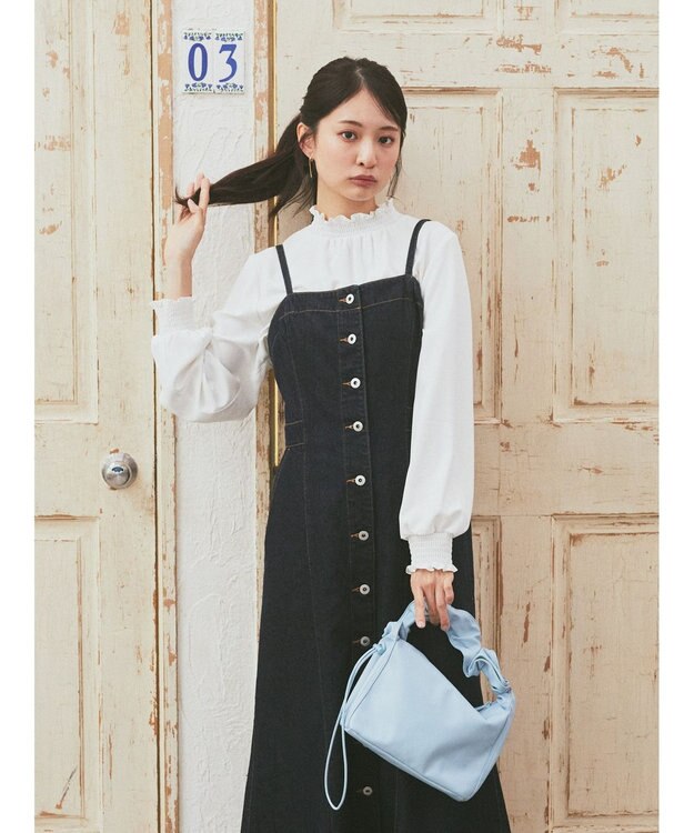 earth music&ecology ボタンキャミデニムワンピース Indigo