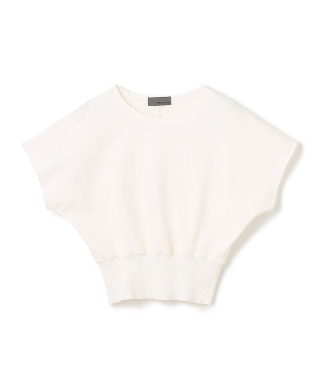 uncrave ダブルフェイスジャージー ドルマンスリーブリブトップス オフ