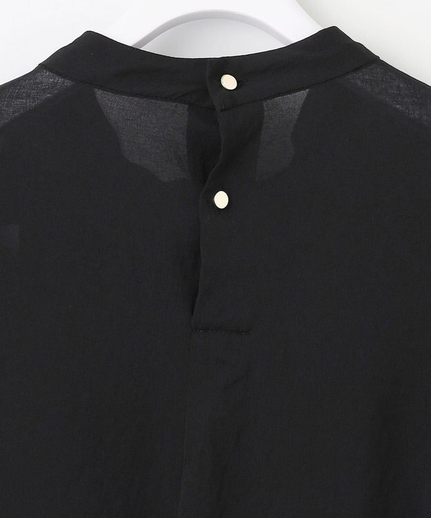 ANY SIS 【洗える】シャーリングシアー ブラウス ブラック