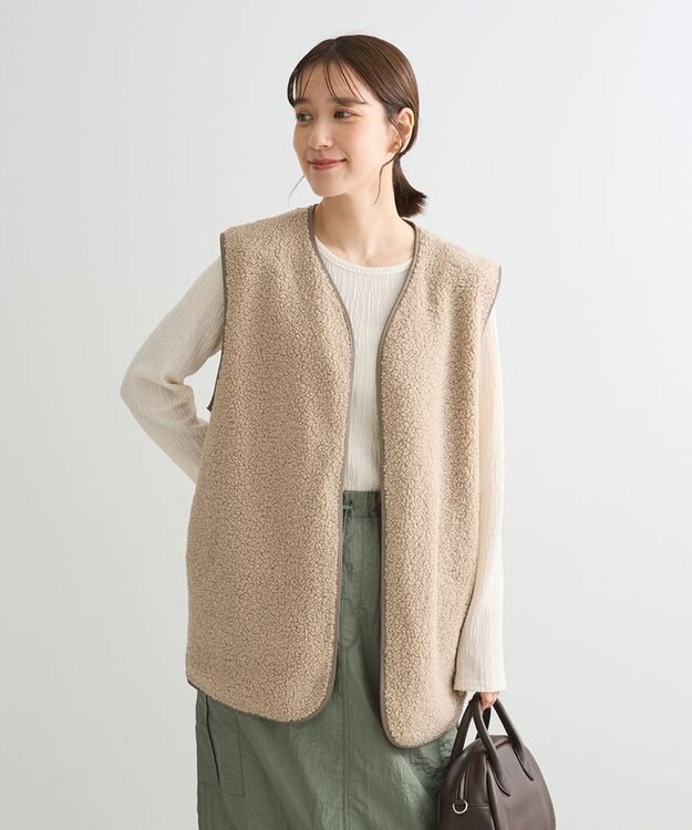 Green Parks ＢＰ　パイピングライトボアベスト Gray Beige