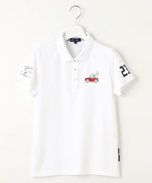 23区GOLF 【PEANUTS】【WOMEN】スヌーピーコラボ 半袖ポロシャツ ホワイト系
