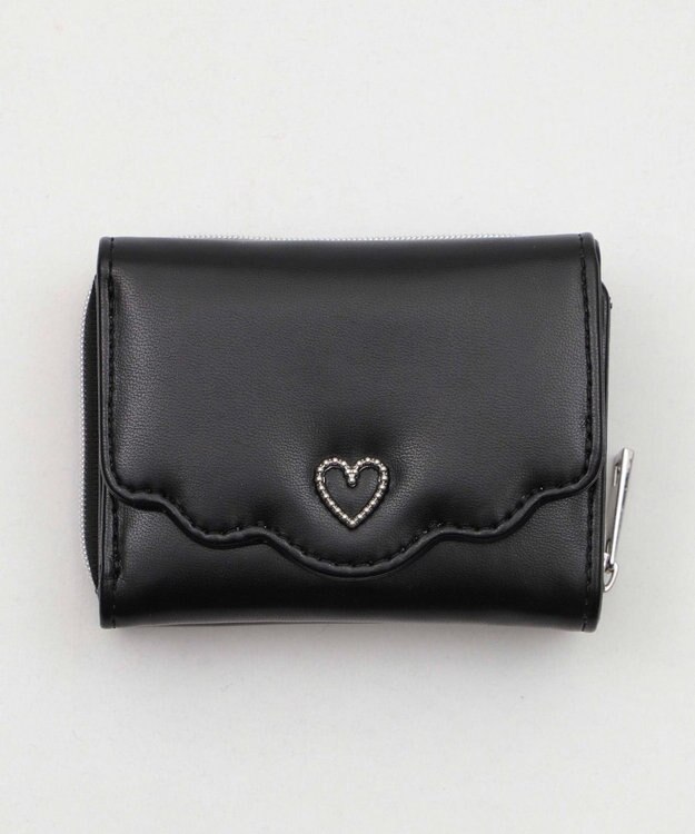 WEGO フリルデザインハートメタルウォレット ブラック