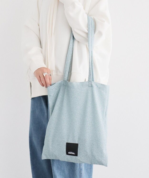 CRAFT STANDARD BOUTIQUE 【追加】akha.ラメトートバッグ Sax