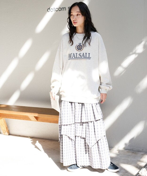 WEGO 刺繍BIGスウェット 杢グレー