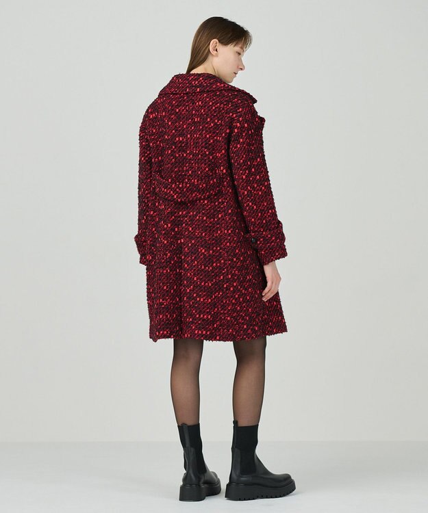 GRACE CONTINENTAL ツイードチェスターコート レッド