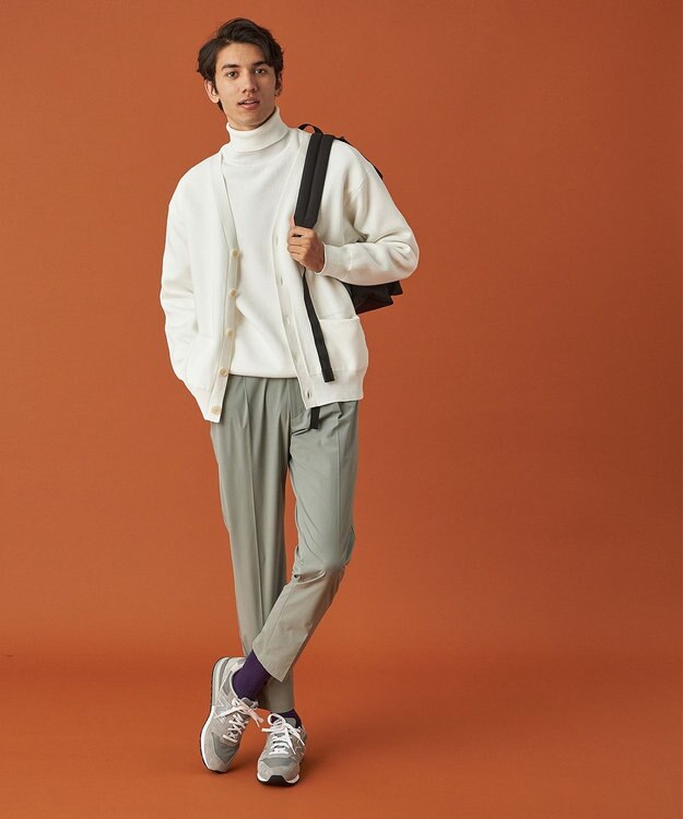 UNFILO MENS MOVE TEX Vネックカーディガン アイボリー系