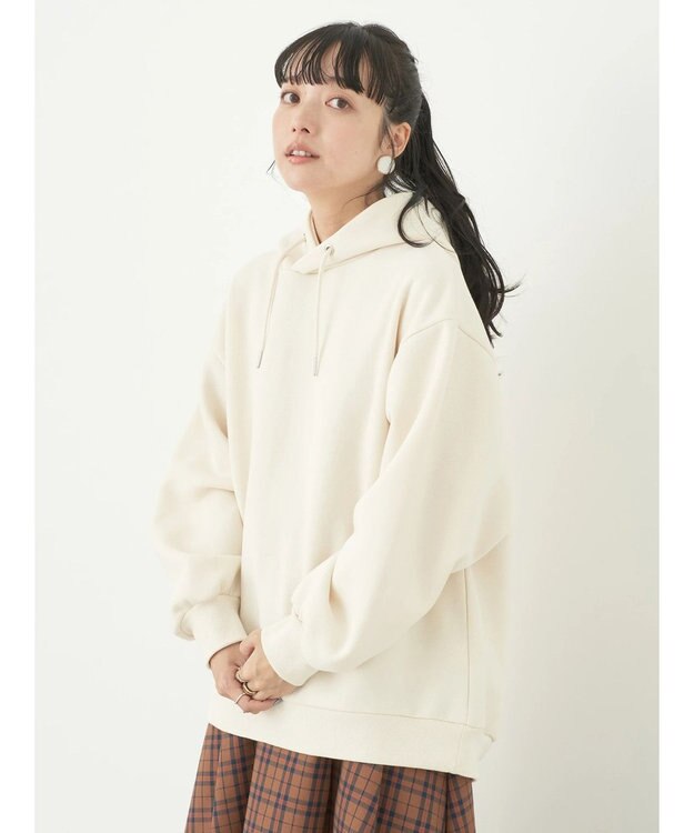 earth music&ecology 裏起毛パーカー Ivory