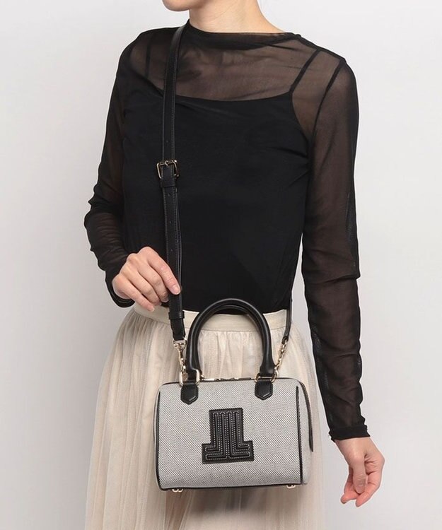 LANVIN en Bleu ヴィジュキャンバス 2wayボストンバッグ ブラック