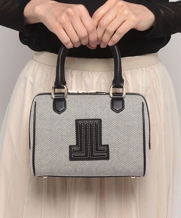 LANVIN en Bleu ヴィジュキャンバス 2wayボストンバッグ ブラック