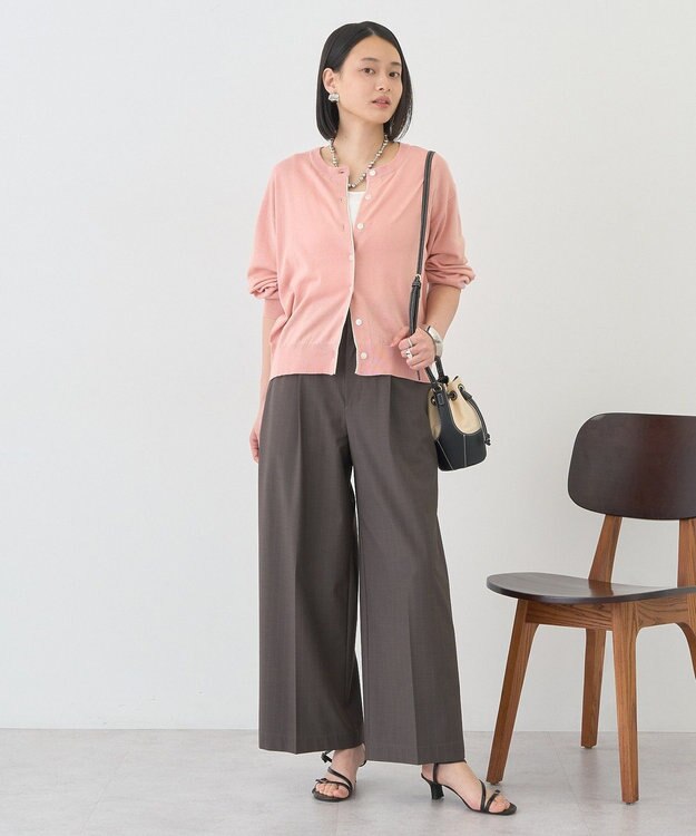 AMERICAN HOLIC 配色シアーカーディガン Pink