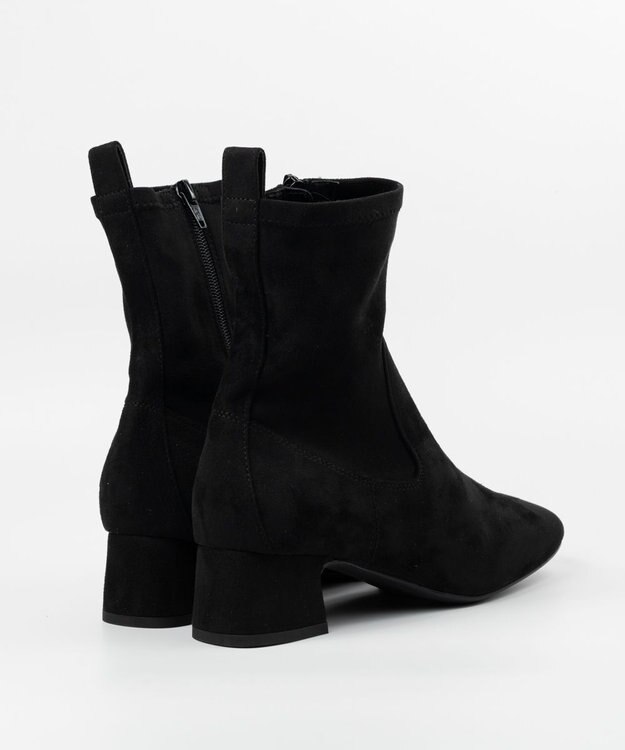 BONTRE 【UNISA/ウニサ】ショートヒールストレッチブーツ ブラック