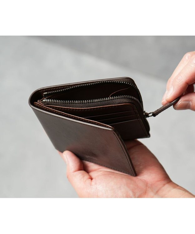 genten プレッソ 2つ折り財布 ダークブラウン