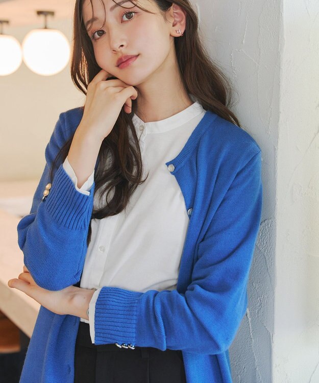 Tiaclasse 【2点セット】ニットベスト＋起毛シャツ チャコールグレー