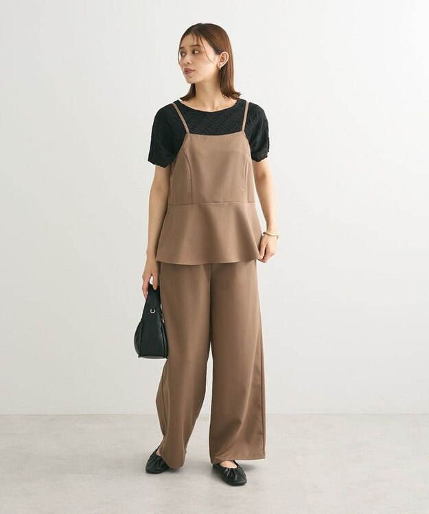 Green Parks ・ＥＬＥＮＣＡＲＥ　ＤＵＥ　ペプラムサロペット Dark Beige