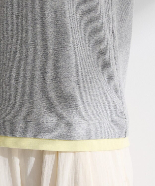 Green Parks 配色ヘンリーネック半袖プルオーバー Gray Mixture